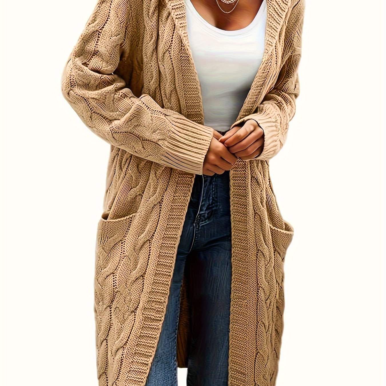 Gilet en maille sans col pour femme