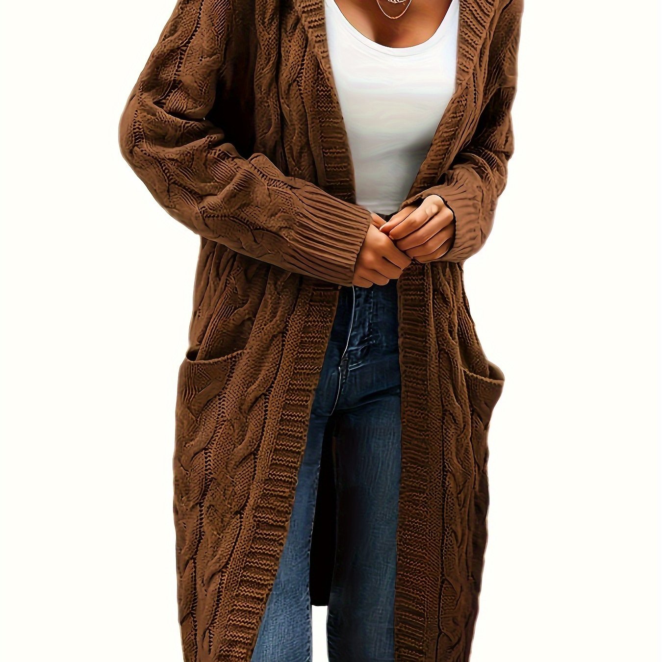 Gilet en maille sans col pour femme