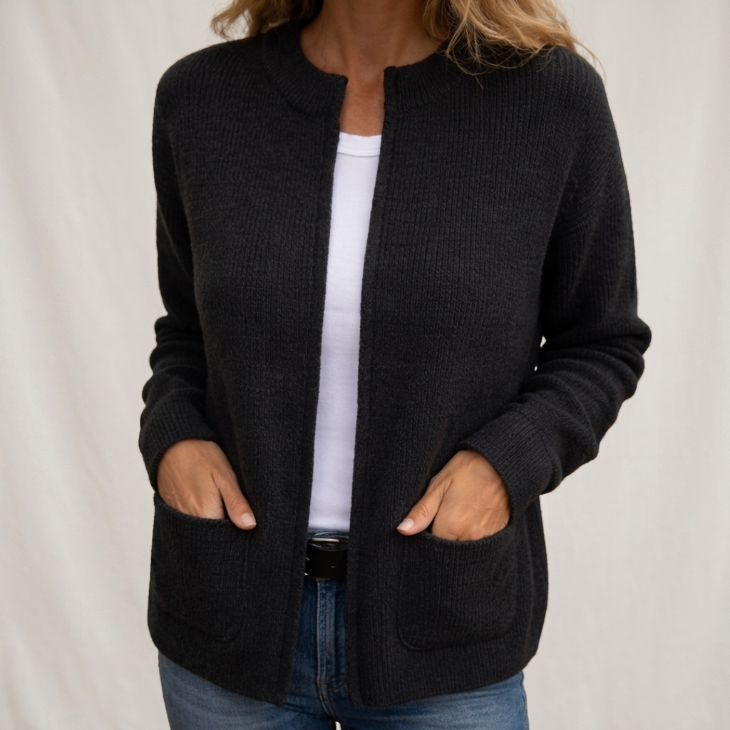 Lina - Gilet Maille Zippé Ample
