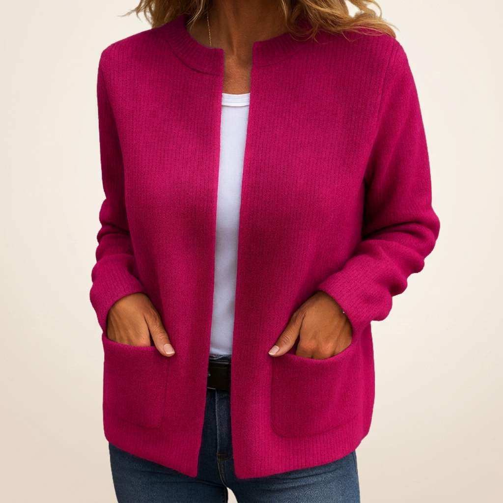 Lina - Gilet Maille Zippé Ample