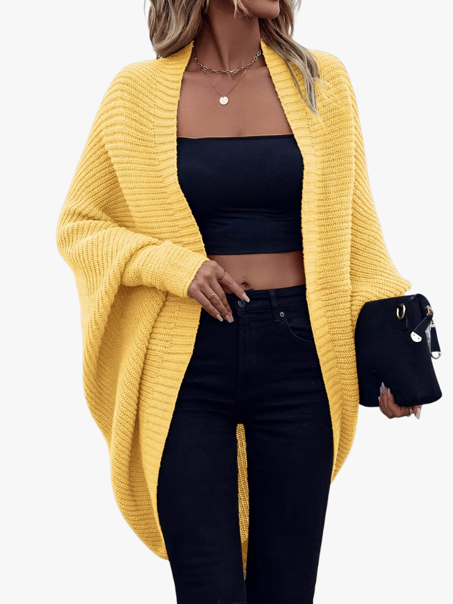 Gilet Femme Oversize Col Ouvert Maille Tricotée