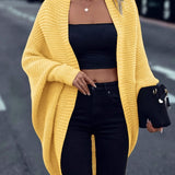 Gilet Femme Oversize Col Ouvert Maille Tricotée