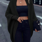 Gilet Femme Oversize Col Ouvert Maille Tricotée