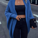 Gilet Femme Oversize Col Ouvert Maille Tricotée