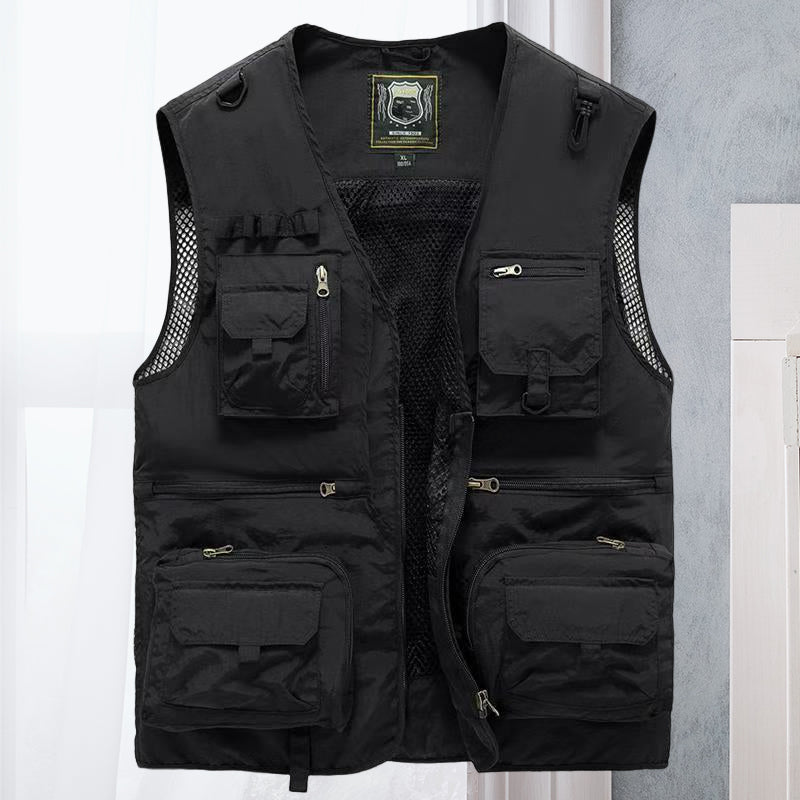 Gilet léger sans manches multi-poches homme pour randonnée