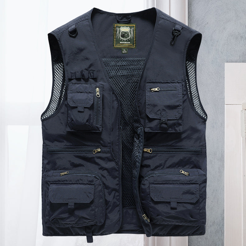 Gilet léger sans manches multi-poches homme pour randonnée