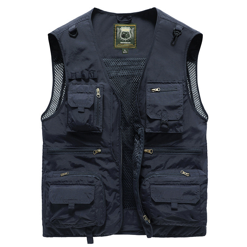 Gilet léger sans manches multi-poches homme pour randonnée