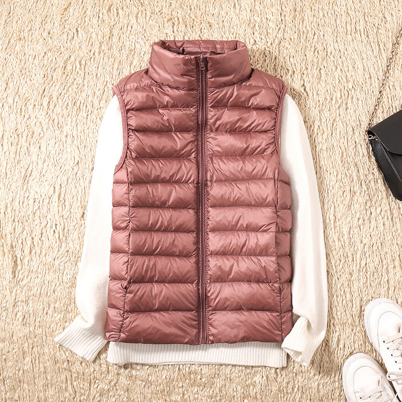 Gilet matelassé sans manches col montant femme - Rose Gold