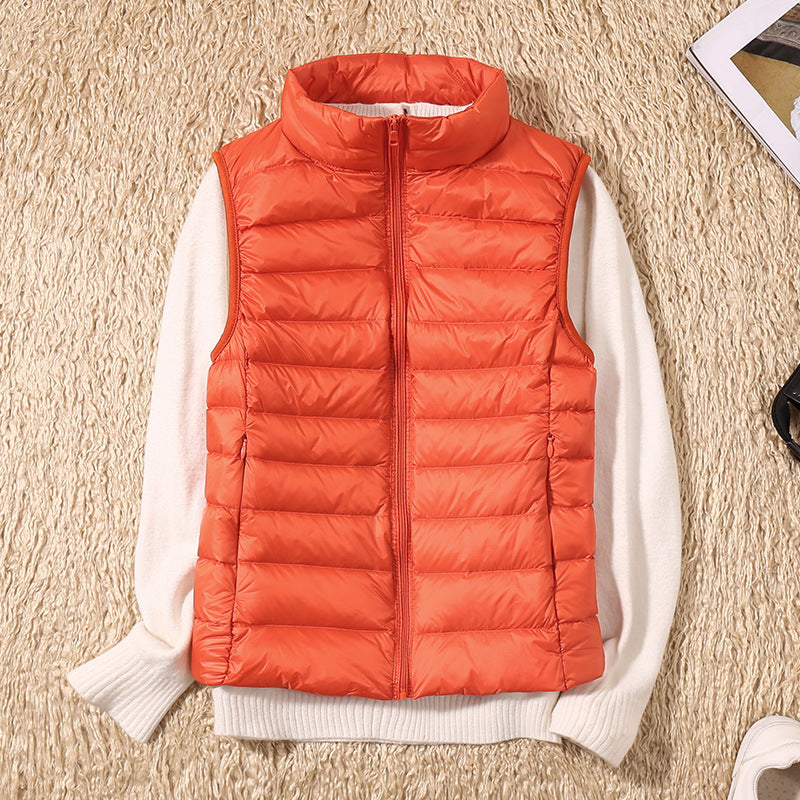 Gilet matelassé sans manches col montant femme - Orange