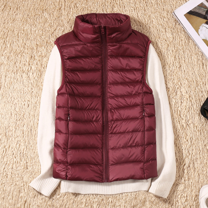 Gilet matelassé sans manches col montant femme - Bordeaux