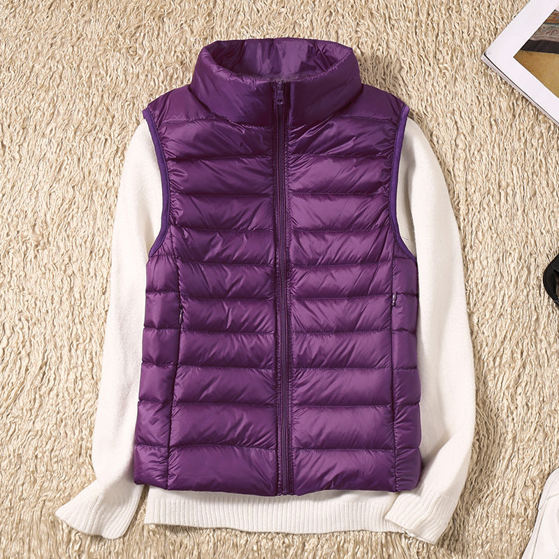 Gilet matelassé sans manches col montant femme - Violet