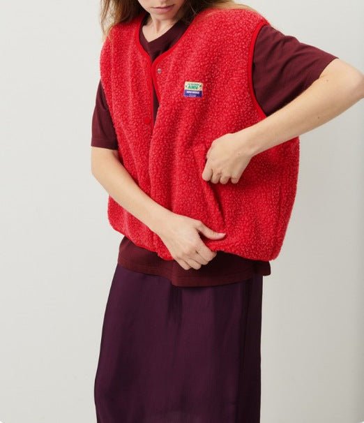 Gilet sans manches boutonné en laine femme