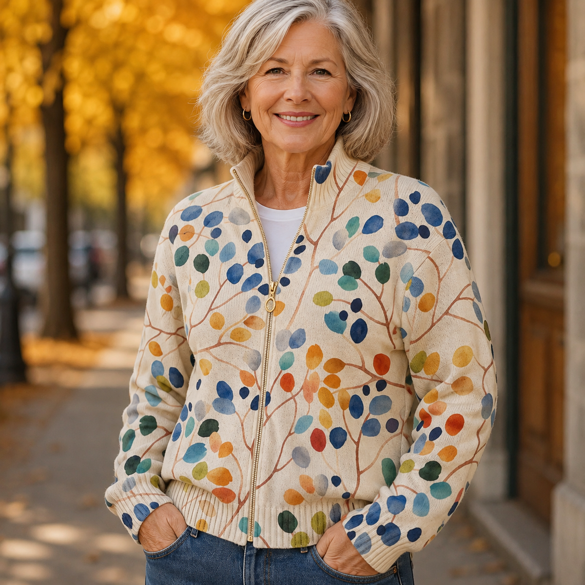 Pénélope - Gilet Zippé Maille Côtelée