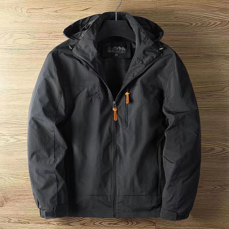 Imperméable femme à capuche amovible et doublure chaude - Noir