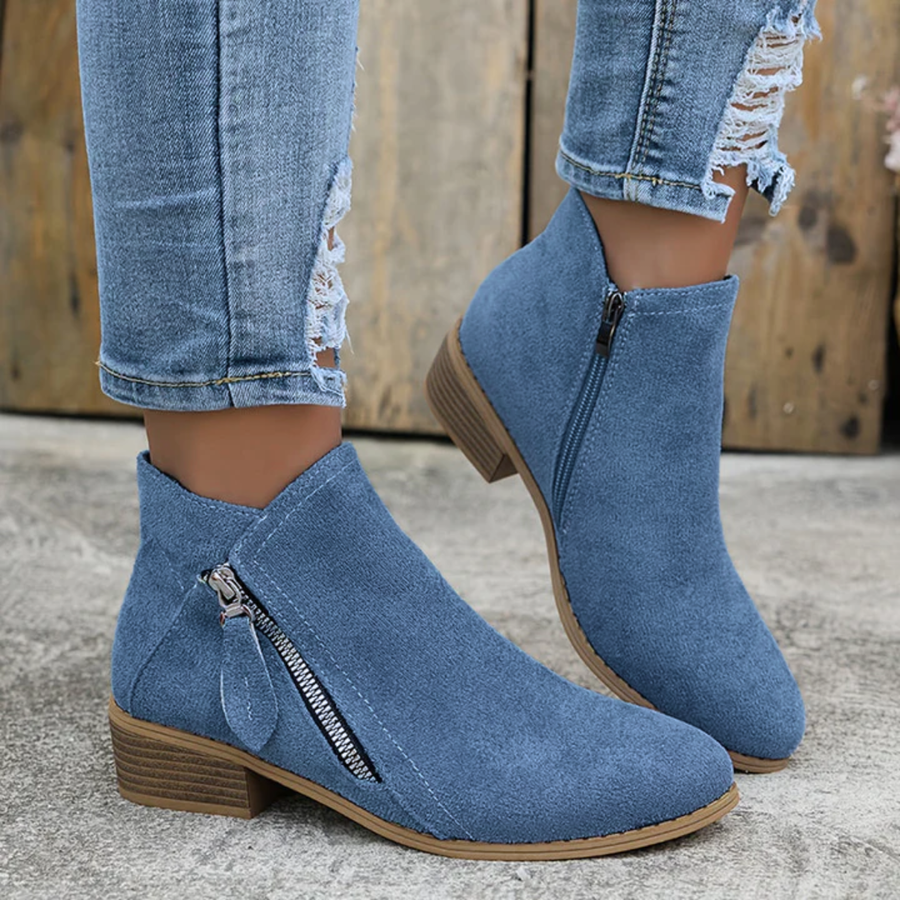 Joëlle - Chaussures Zippées Talon Bloc