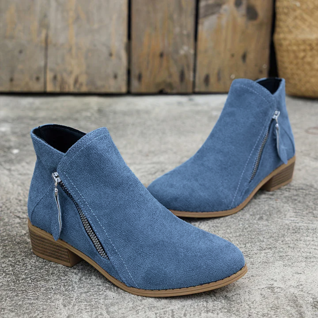 Joëlle - Chaussures Zippées Talon Bloc