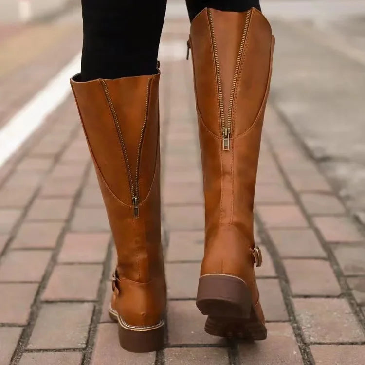 Justine - Bottes Hautes Cuir Soutien