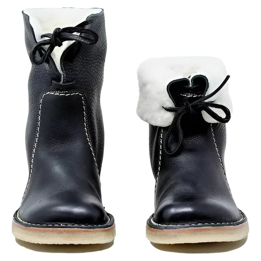Laurence - Bottines Cuir Fourrées Lacets