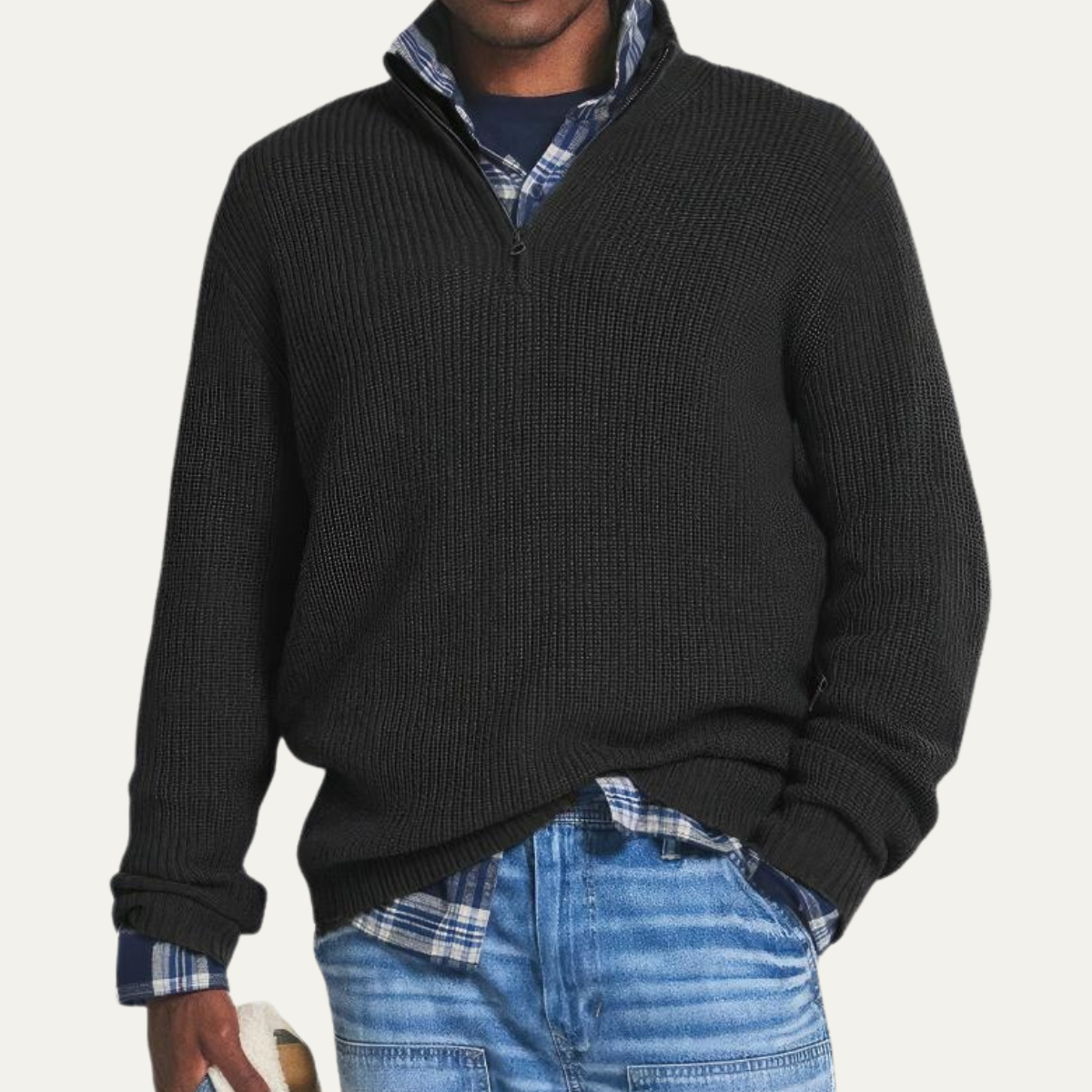 Léopold - Pull Mérinos Demi-Zip