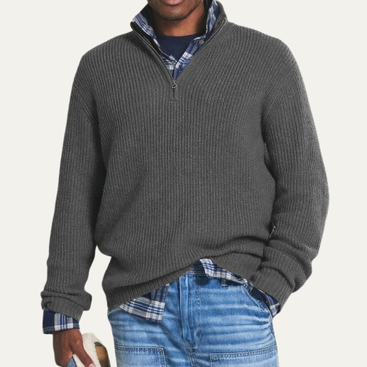 Léopold - Pull Mérinos Demi-Zip