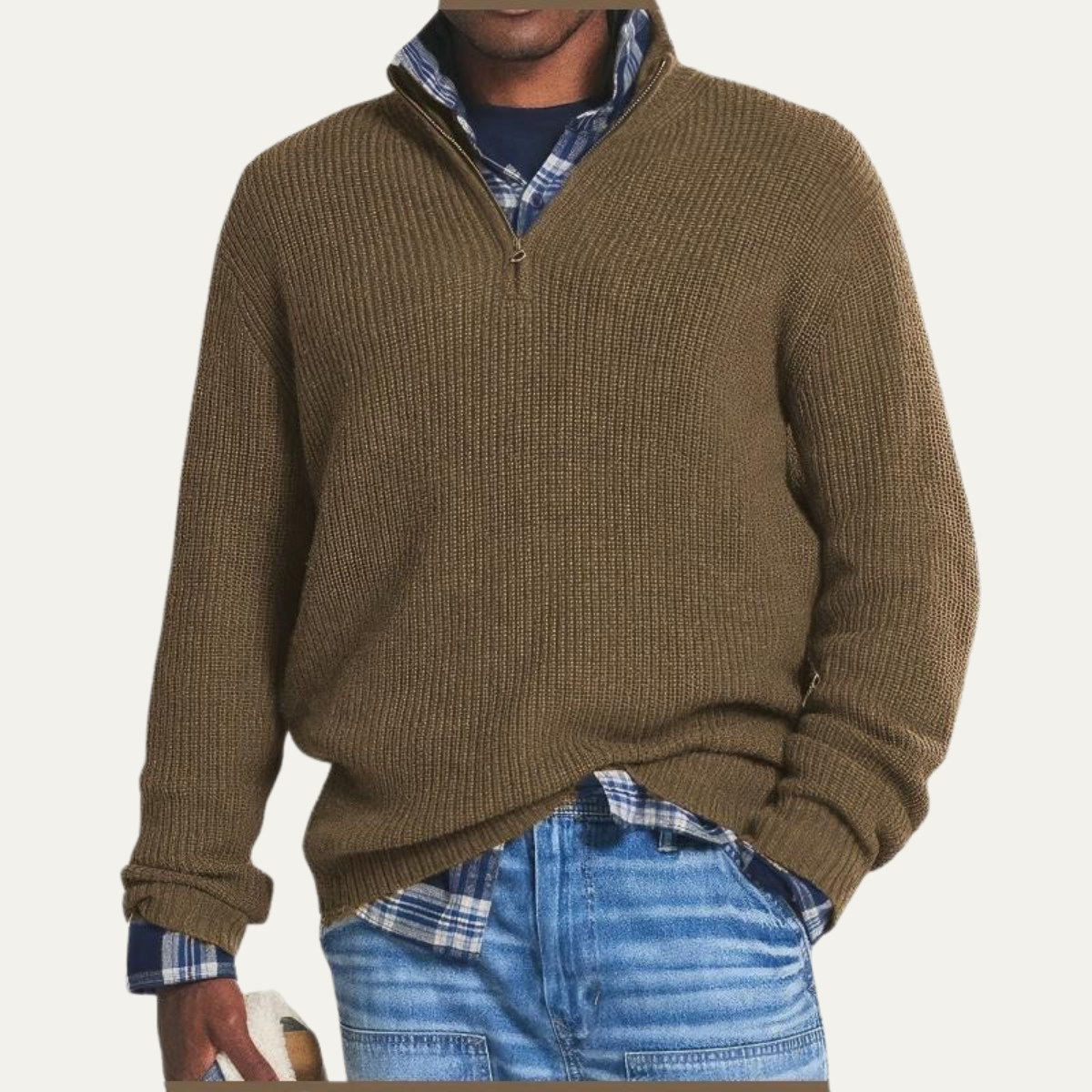 Léopold - Pull Mérinos Demi-Zip