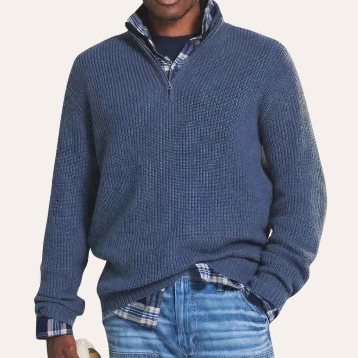 Léopold - Pull Mérinos Demi-Zip
