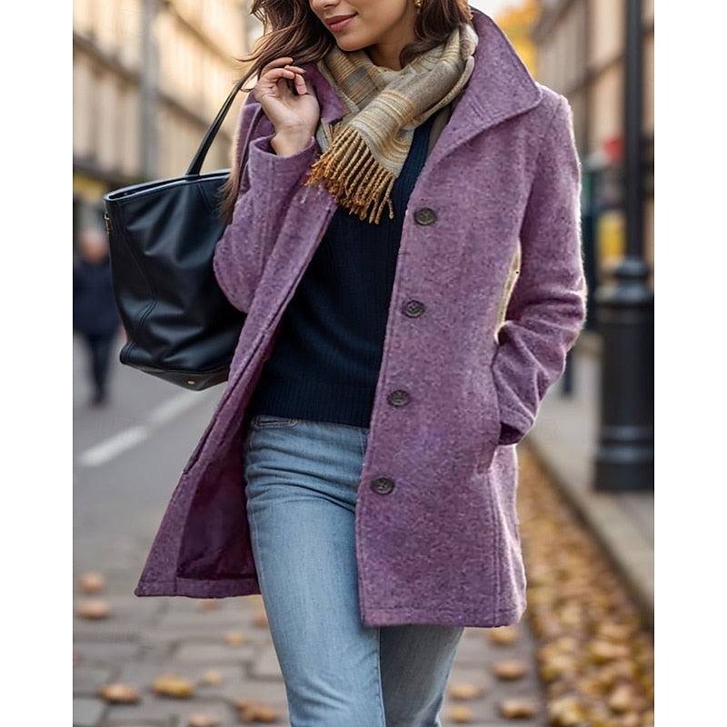 Louise - Manteau Col Rabattu Intemporel