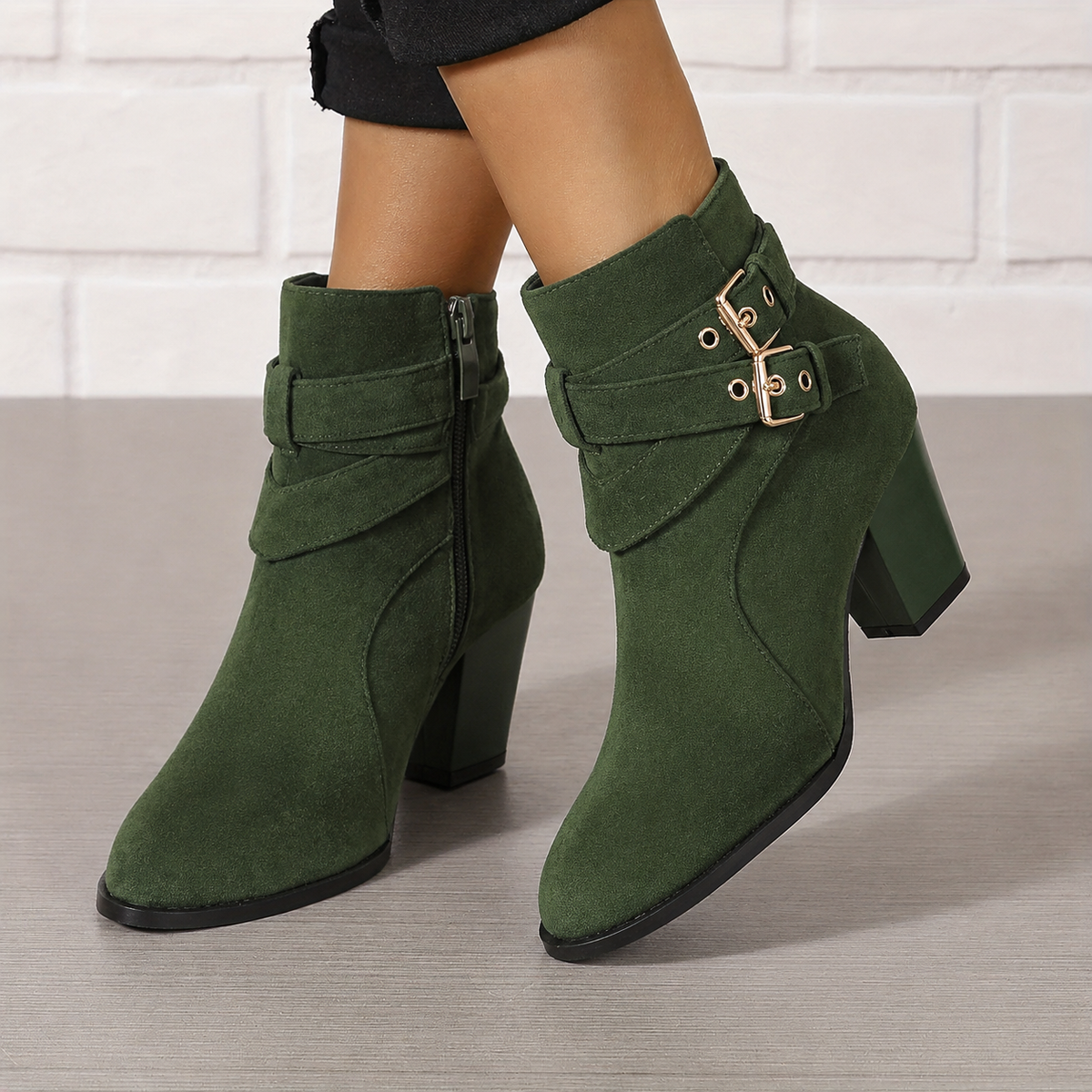 Ludivine - Bottines Talon Bloc Noeud