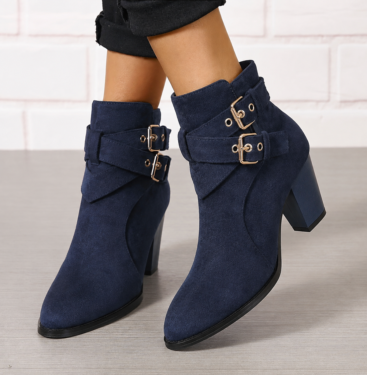 Ludivine - Bottines Talon Bloc Noeud