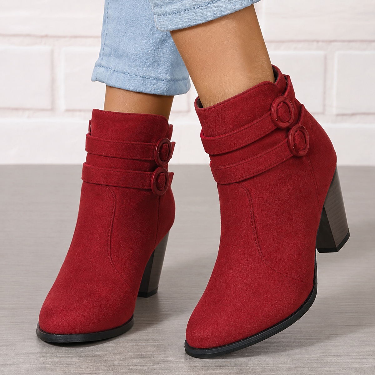 Ludivine - Bottines Talon Bloc Noeud