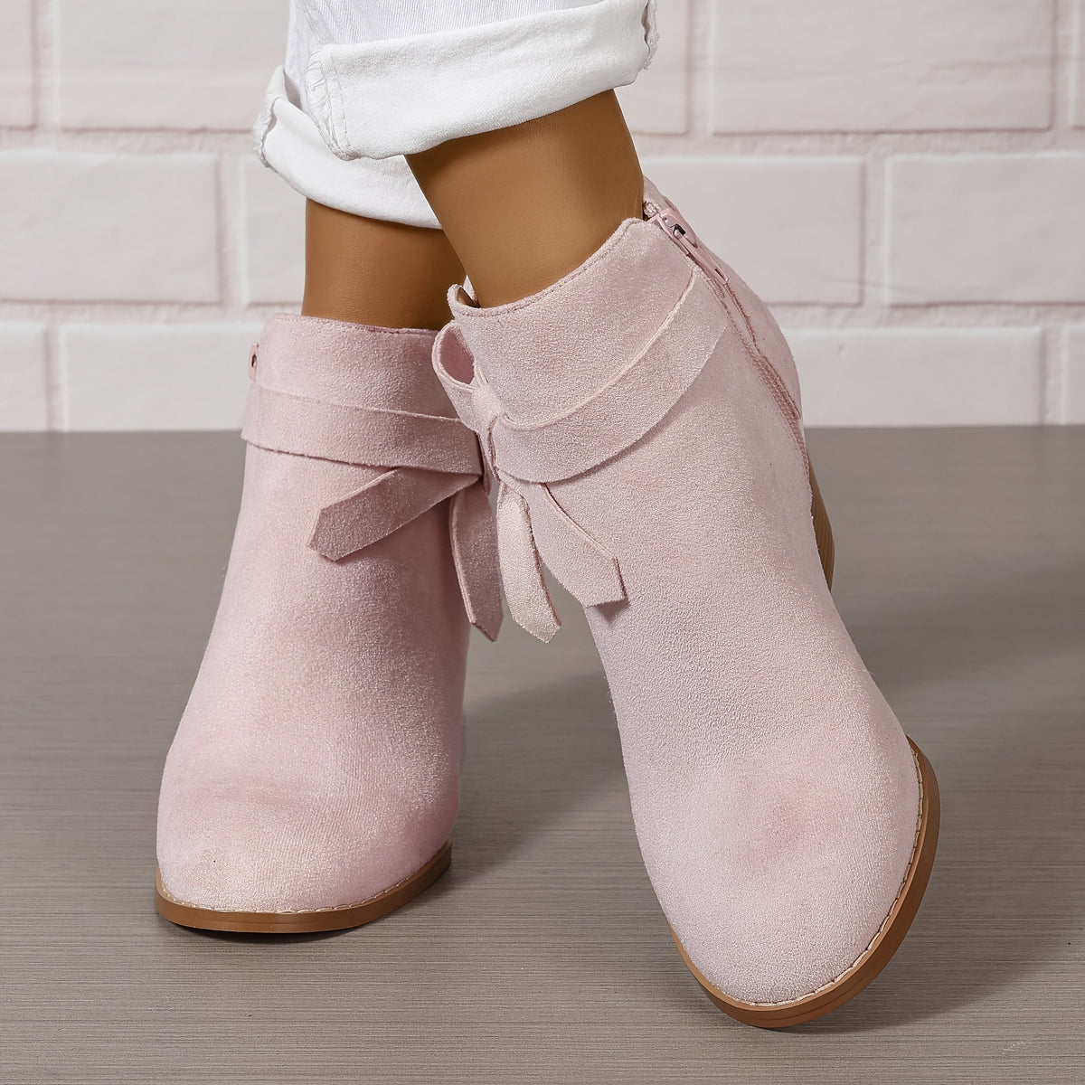 Ludivine - Bottines Talon Bloc Noeud