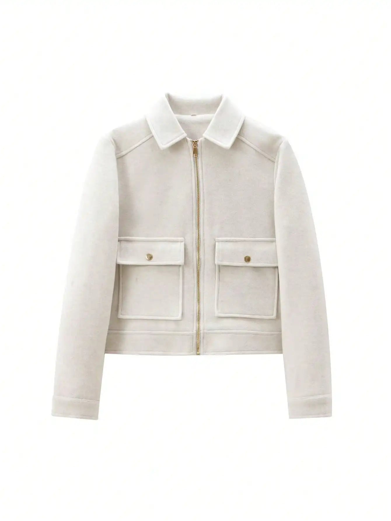 Manteau col montant femme en laine