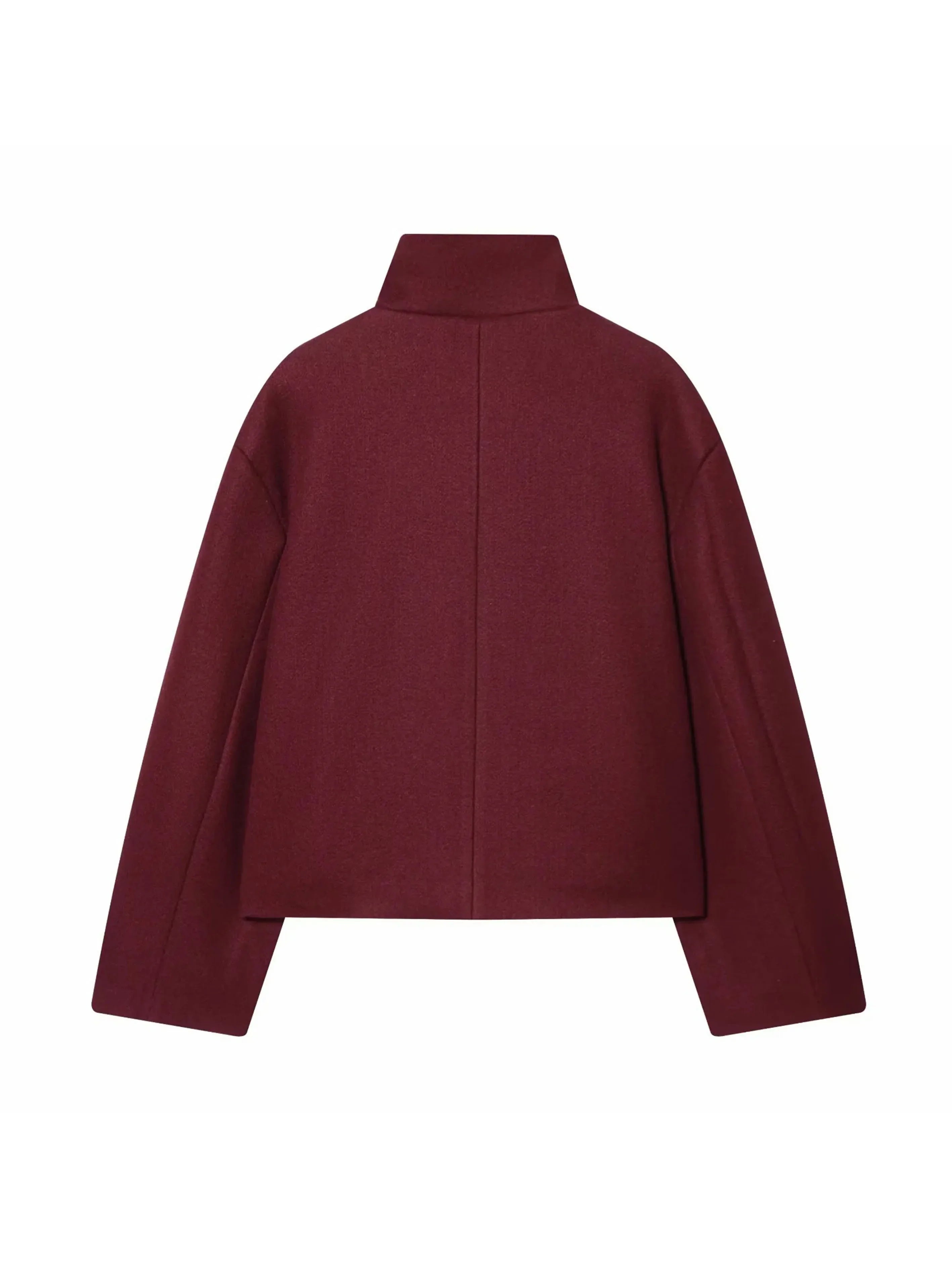 Manteau col montant femme en laine