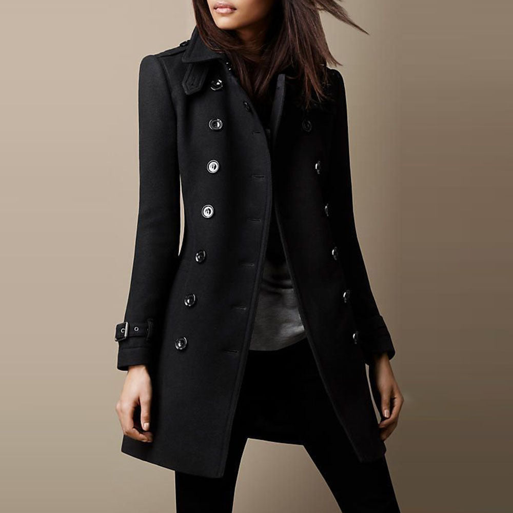 Manteau en laine chaude à coupe classique