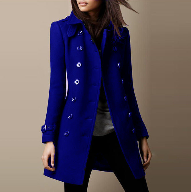 Manteau en laine chaude à coupe classique