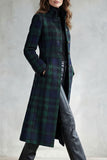 Manteau en laine femme à carreaux chaud