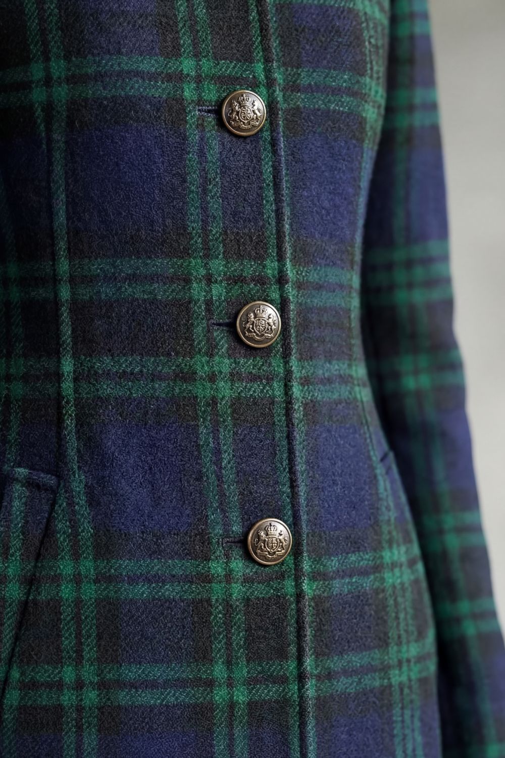 Manteau en laine femme à carreaux chaud