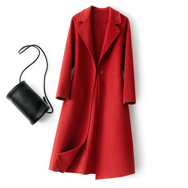 Manteau en laine réversible femme - French Red