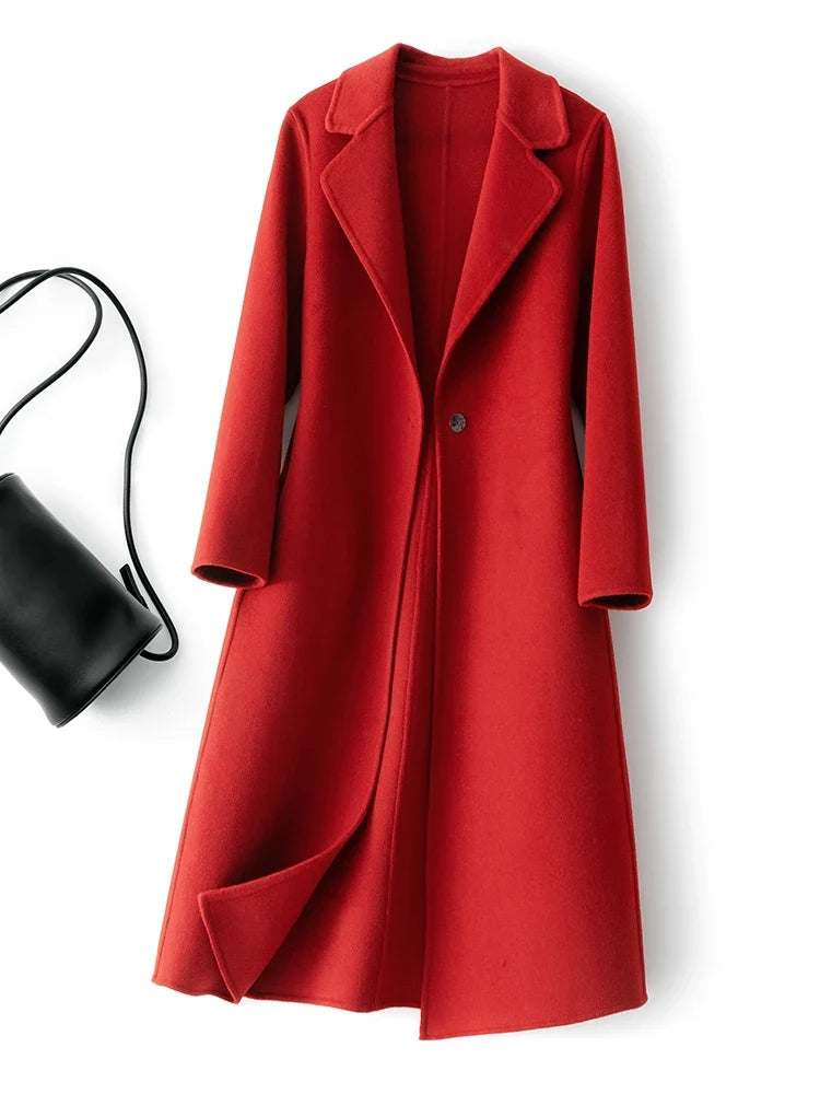 Manteau en laine réversible femme