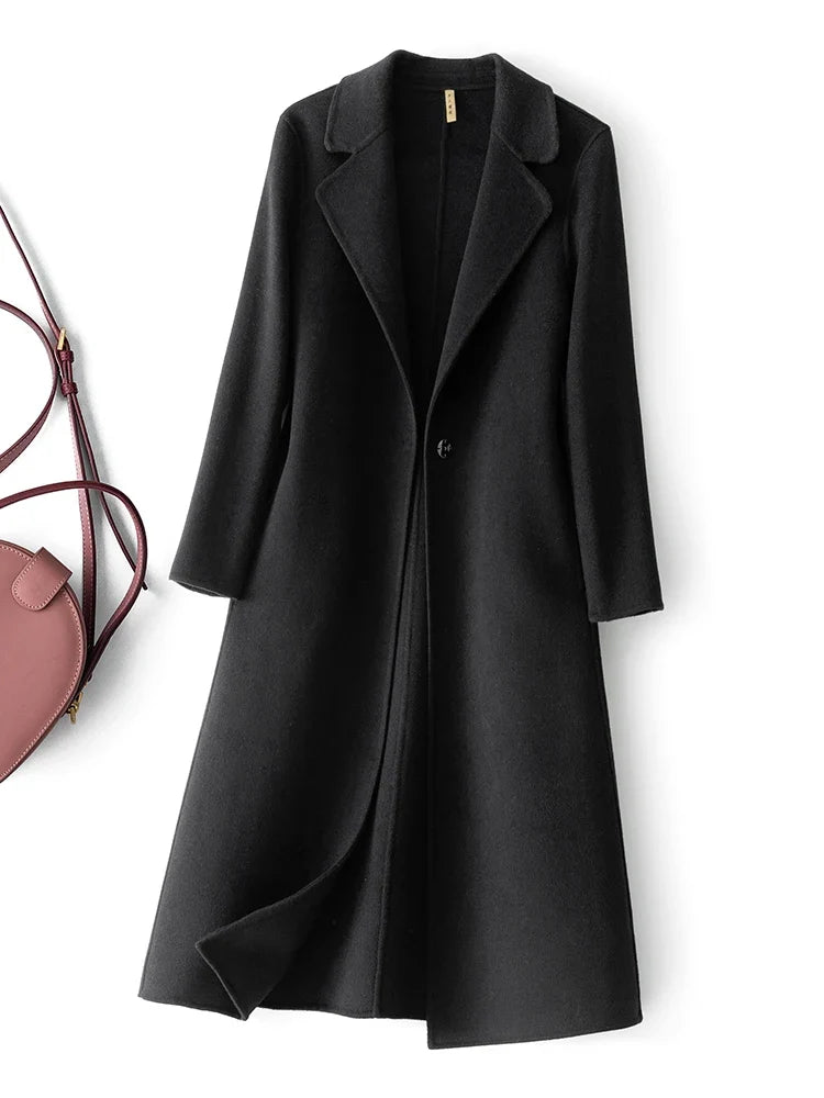 Manteau en laine réversible femme