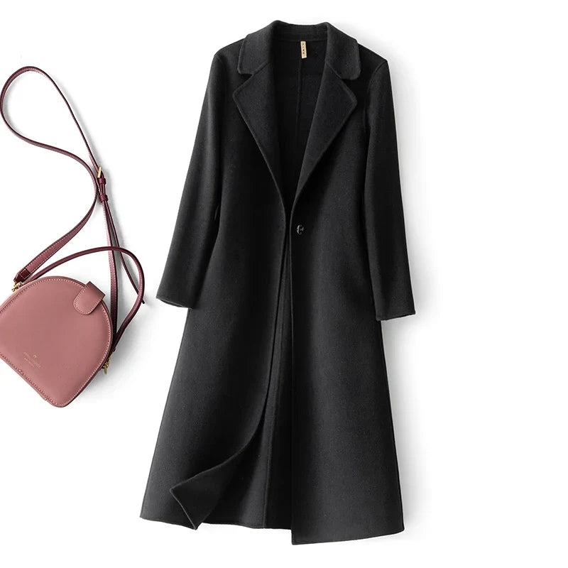 Manteau en laine réversible femme - Noir