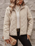 Manteau femme motif diamant col revers manches longues
