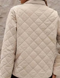 Manteau femme motif diamant col revers manches longues