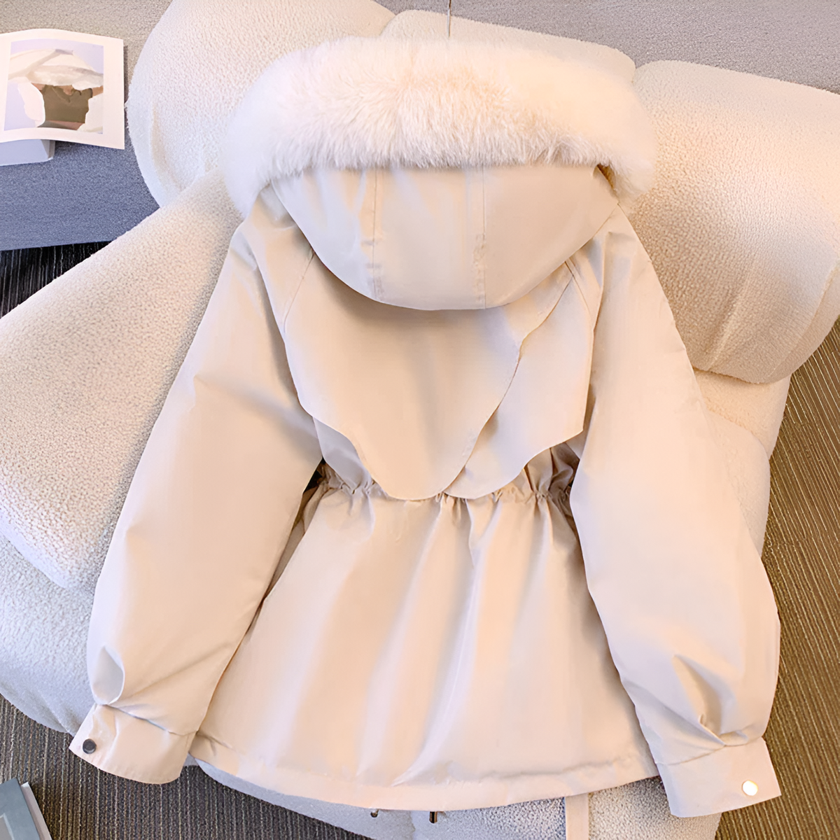 Manteau hiver femme col montant capuche imperméable
