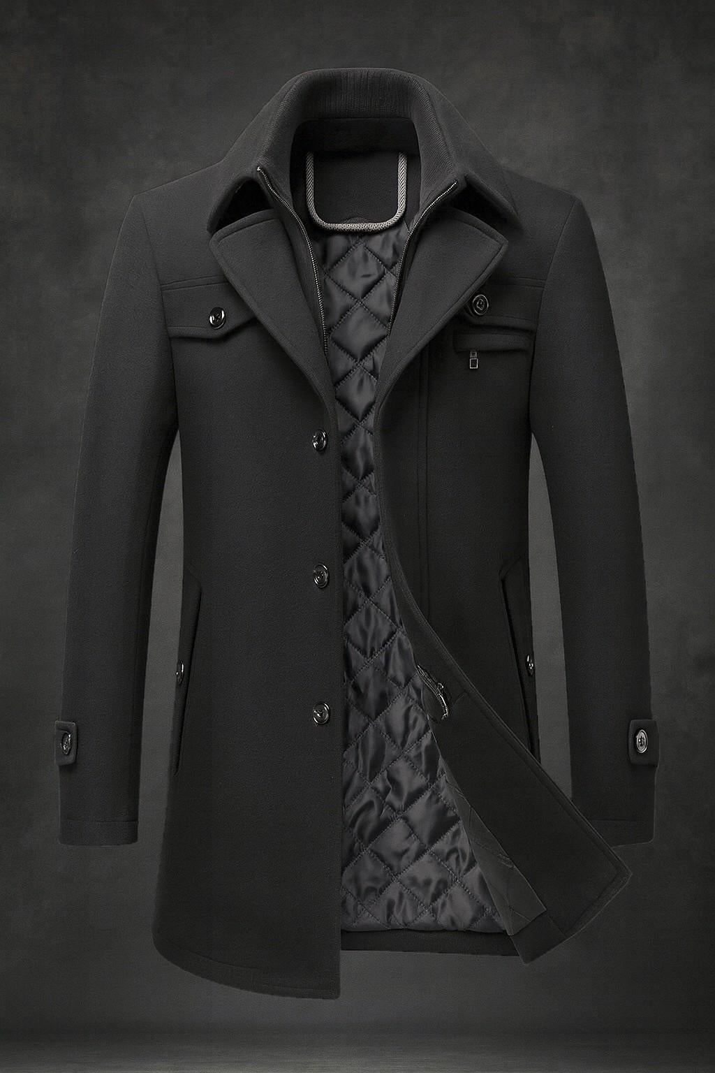 Hubert - Manteau Hiver Col Texturé