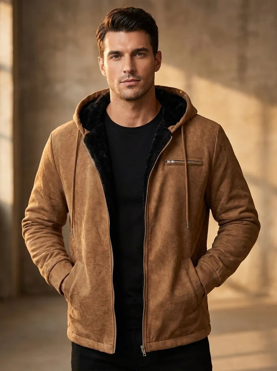 Manteau Homme en Laine Mi-Saison Fermeture Zippée Poches