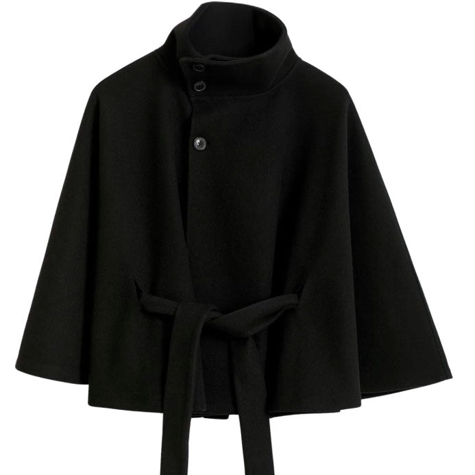 Manteau laine femme chaud hiver - Noir