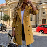 Manteau Long Croisé en Laine Femme - Style 1