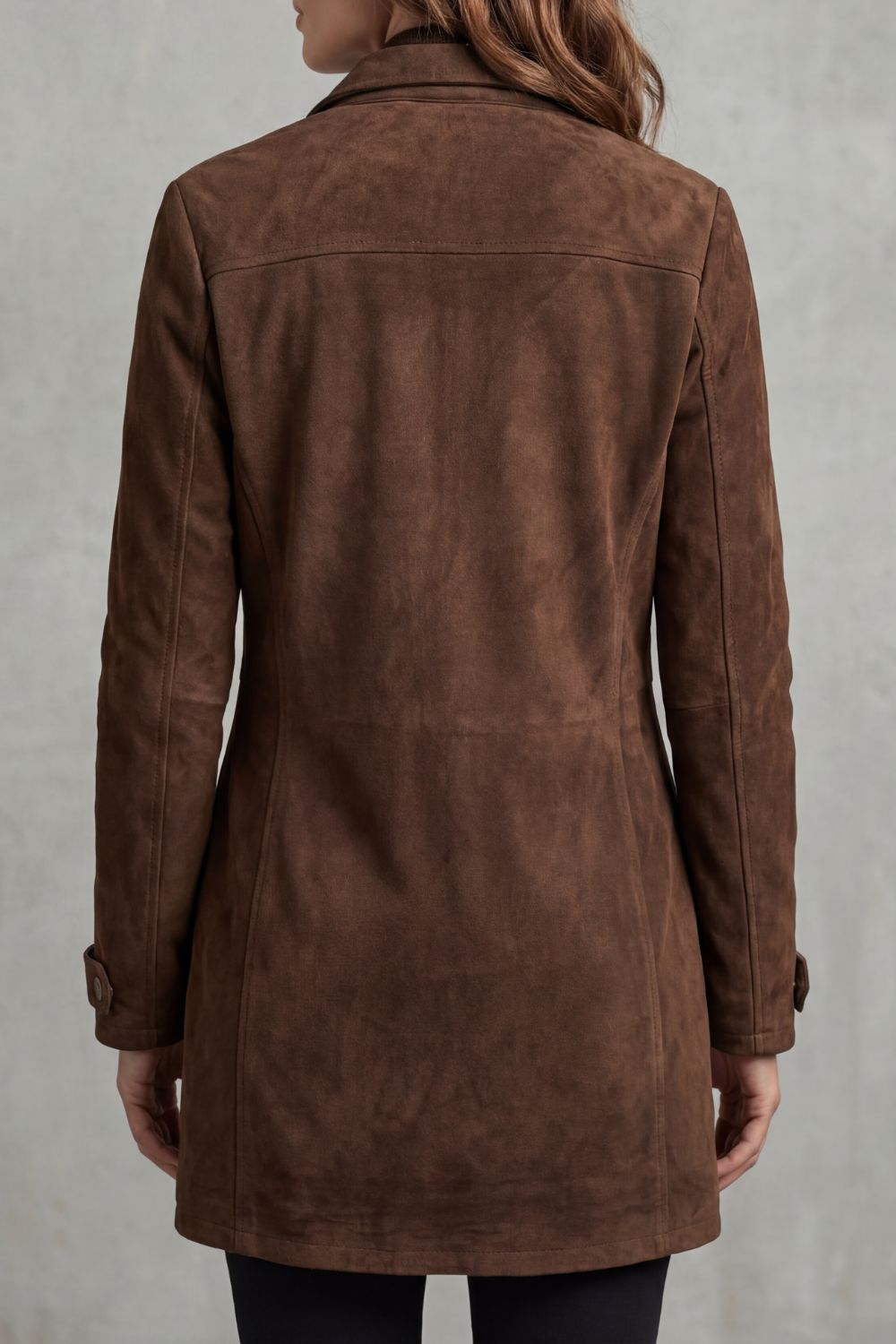 Manteau long en daim femme