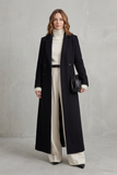 Manteau Long en Laine Femme Coupe Ajustée Chaud